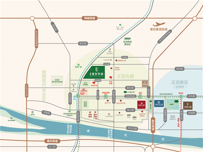 石家莊金輝優(yōu)步學(xué)府區(qū)位圖